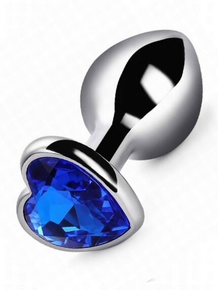 Kalp Mücevherli Çelik Anal Plug Büyük Boy