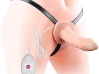Unisex İçi Boş Belden Bağlamalı Titreşimli Penis 16.5 cm