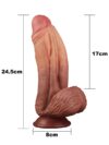 Çift Katmanlı Platinyum Silikon Dildo 25 cm-14582