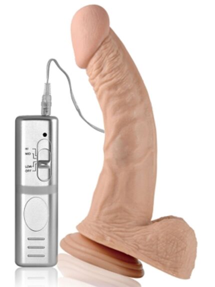 LoveToy Real Extreme Eğik Realistik Titreşimli Dildo 22 cm
