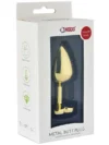 Kalp Mücevherli Çelik Gold Anal Plug Orta Boy