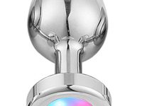 Led Işıklı Çelik Anal Plug Orta Boy