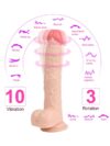 SHEQU Jeff Swaying Uzaktan Kumandalı Şarjlı Döner Başlı Titreşimli Realistik Dildo 23 cm-15213