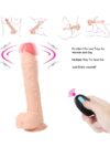 SHEQU Jeff Swaying Uzaktan Kumandalı Şarjlı Döner Başlı Titreşimli Realistik Dildo 23 cm-15212