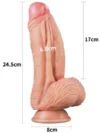 Çift Katmanlı Platinyum Silikon Monster Dildo 25 cm Ten - Görsel 6