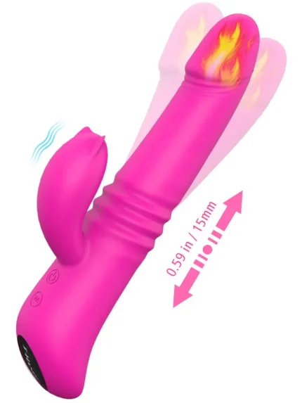 Isıtmalı İleri Geri ve Dönme Hareketli Şarjlı Tavşan Vibratör 22 cm