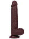 8" Dual Layer Oynar Derili Realistik Siyah Penis 20 cm