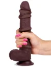 8" Dual Layer Oynar Derili Realistik Siyah Penis 20 cm - Görsel 4