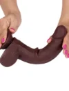8" Dual Layer Oynar Derili Realistik Siyah Penis 20 cm - Görsel 3